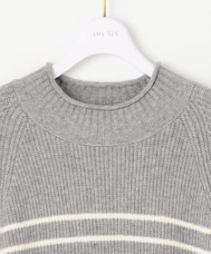 ANY SIS 【洗える】ハイネックボーダー ニット