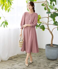 Tiaclasse L 【洗える】ナローフレアパフスリーブワンピース