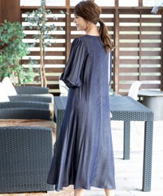 Tiaclasse L 【洗える】ナローフレアパフスリーブワンピース