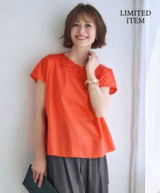 自由区 S 【WEB限定・接触冷感・洗える】エンブロイダリーローンプルオーバー ブラウス