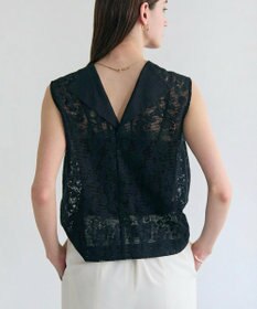 BEIGE， FLUORITE / 異素材コンビ レースブラウス