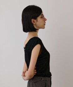 GRACE CONTINENTAL スパンコールリブトップ