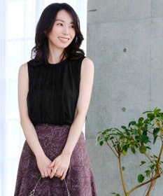 Tiaclasse 【洗える】チュールレースノースリーブトップス