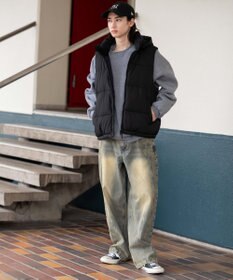 WEGO 【25年秋冬新作/ユニセックス着用ITEM/MLサイズ展開】2WAYパファーベスト