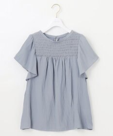 ANY SIS L 【洗える】シャーリングツヤ ブラウス