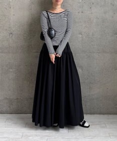 #Newans 【LEE掲載アイテム】ダブルギャザーロングスカート