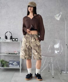 WEGO ダメージメッシュショートパーカー