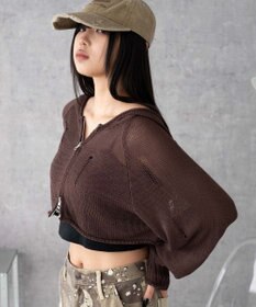 WEGO ダメージメッシュショートパーカー