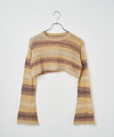 WEGO 段染めボーダーショートニット