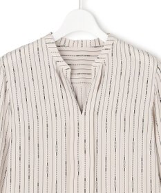 ICB 【新色追加・WEB限定】BackSatinAmunzen キーネックブラウス