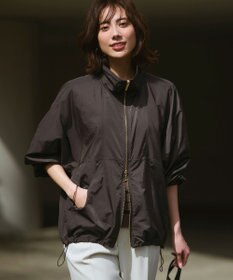 23区 ナイロンタイプライター ダブルジップ ブルゾン ダークブラウン系