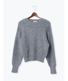 Te chichi シャギーヤーンロングスリーブニット