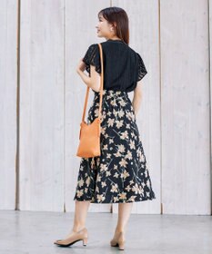 Tiaclasse 【洗える】幅広く活躍が期待できるボウタイレースブラウス