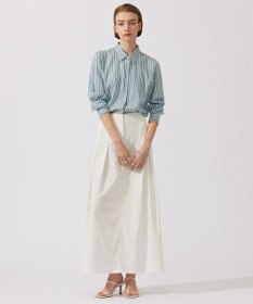 ICB 【接触冷感・洗える】 キュプラローンストライプ シャツ