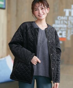 Tiaclasse 【リバーシブル】表裏2WAYベロアキルティングブルゾン