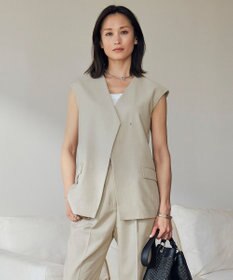 ICB 【接触冷感・速乾・洗える】T.R.Liプレーンウィーブ ジレ