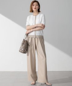 23区 S 【WEB&一部店舗限定/洗える】レーヨンポリエステルストレッチ 半袖 カーディガン