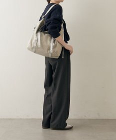 russet ナイロンジャガードメタルバックルショルダーバッグ L(CE-1656)