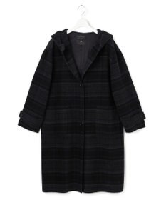 23区 【～8/23まで受注生産/受注限定カラー】MANTECOPureリバーチェック フーデッド ロングコート