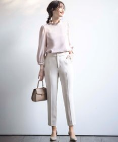 組曲 【KUMIKYOKU NAVY】コンフォータブルドレープフリル テーパードパンツ