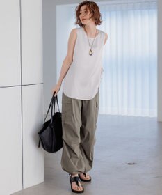 23区 【洗える】サテン タンクトップ