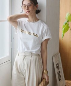 WEGO 【ANGIE VINTAGE】フロッキーロゴプリントTシャツ