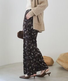 WEGO 【ANGIE VINTAGE】ベロア小花柄イージパンツ
