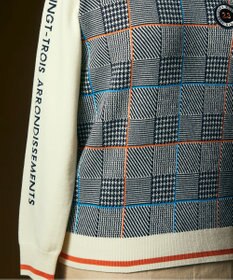 23区GOLF 【WOMEN】チェックジャガード クルーネック ニット