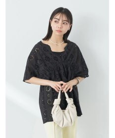 earth music&ecology コットンレースＶネックブラウス