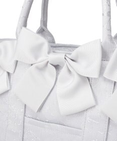Maison de FLEUR ブルーマニアボリュームリボン２ＷａｙトートＭバッグ
