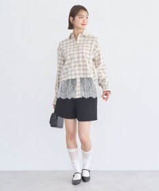 earth music&ecology 適ON レースヘムシャツ