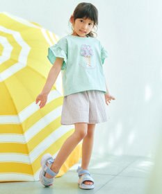 ANY KIDS 【綿100%】ひんやり フリル袖 もしゃもしゃTシャツ