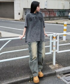 WEGO 【ユニセックス着用ITEM】スノーウォッシュダメージアップリケT（SS）