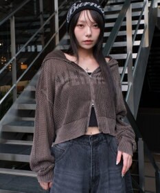 WEGO ヴィンテージウォッシュメッシュパーカー