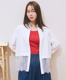 earth music&ecology 【予約】適ON レースヘムシャツ