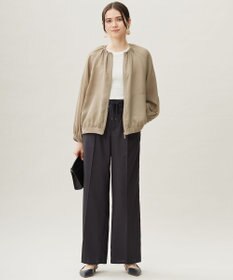 自由区 【カタログ掲載・接触冷感・UVケア・洗える】フルダルスパンマイクロピーチワイドストレート パンツ