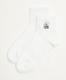 WEGO 手描き風刺繍アンクルパイルソックス