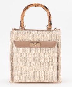 ANY SIS 【美人百花7月号掲載】2WAYバンブーライクハンドルミディ トートバッグ