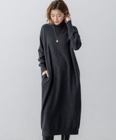 23区 S 【洗える】カシミヤブレンド タートルネック ニットワンピース