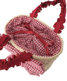 Maison de FLEUR リボンメイズフリルハンドルカゴバッグ