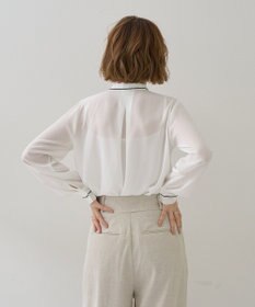 YECCA VECCA 配色ラインボウタイブラウス