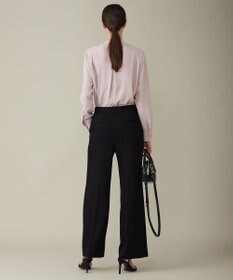 ICB 【WEB限定カラーあり・速乾・洗える】BackSatinAmunzen バンドカラーブラウス