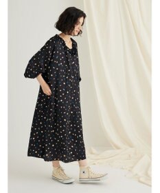 CRAFT STANDARD BOUTIQUE 柄ギャザーマキシワンピース