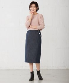 J.PRESS LADIES L 【洗える】 セルロースシャンブレー タイト ナロー スカート
