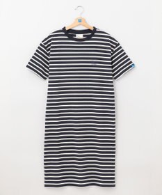 SHARE PARK LADIES 【UVカット】ボーダーロゴ半袖カットワンピース