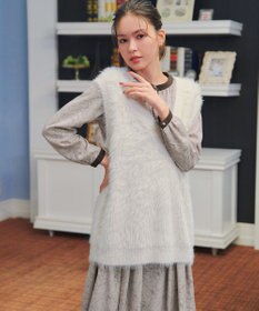 Tiaclasse 【洗える】フェザーニットベスト