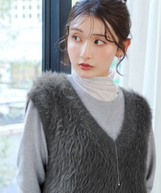 Tiaclasse 【洗える】フェザーニットベスト
