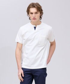 J.PRESS MEN コットンカノコ キーネックポケット Tシャツ