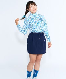 PW CIRCULUS 【吸水速乾 / UV遮蔽率99.5% UVカット / ストレッチ】【WOMEN】DELFT総柄 ロングスリーブモックT ゴルフウェア レディース