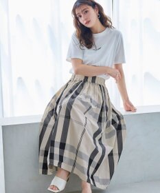 Tiaclasse 【洗える】メモリータフタチェックスカート